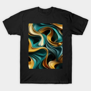 Funky Facade: Trompe-l’oeil Green Turquoise and Gold T-Shirt